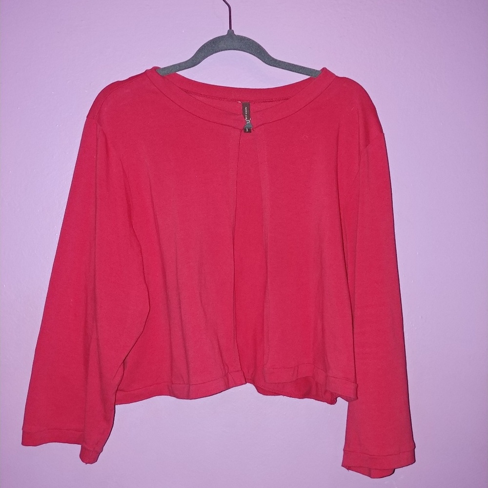 Red cardigan